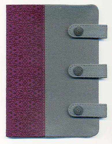 NKJV Compact Ultraslim Fabric Leather Like Grey Plum (Designer) - Thomas Nelson
